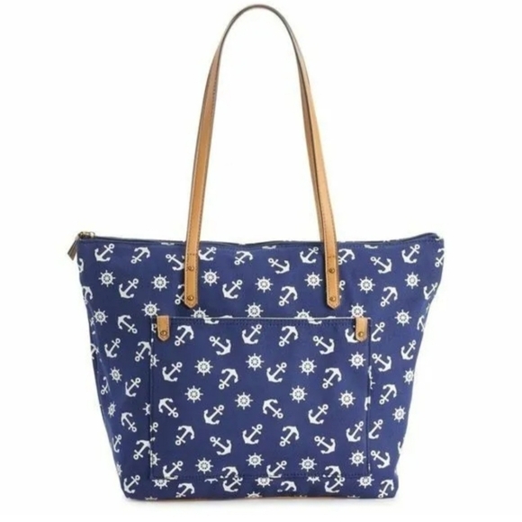 Sonoma Navy Blue with White Anchors Tote Bag NWT - Picture 1 of 10